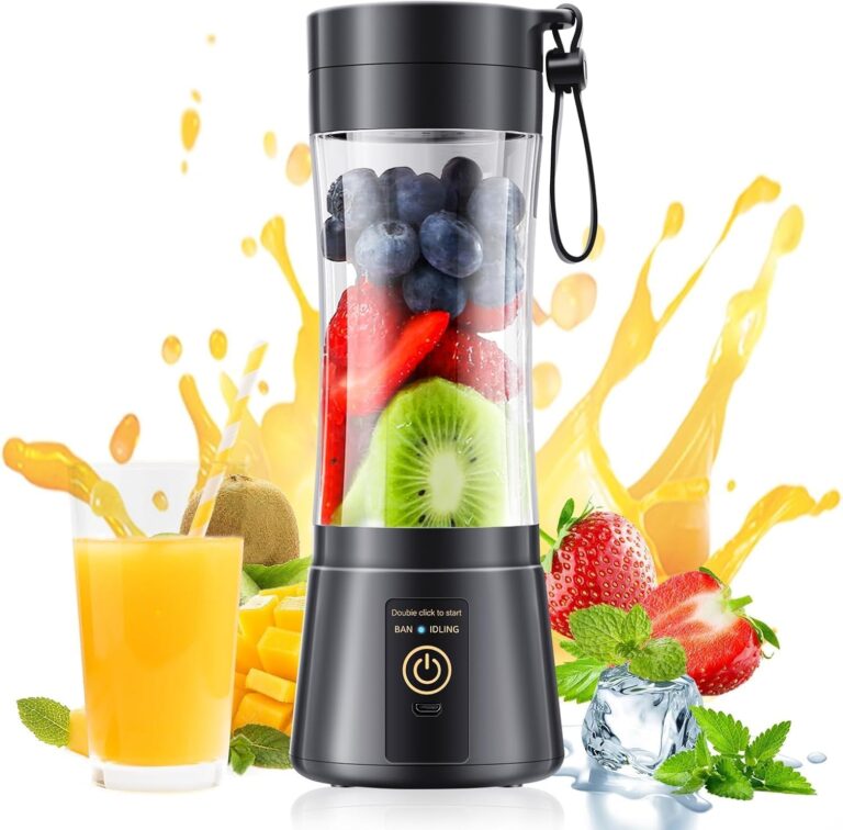 Cordless Portable Personal Size Blender - Mini Blender Make Smoothies and Shakes, 380Ml BPA Free Travel Cup, Powerful Blending Suit in Office/Home/Gym, Mother's Day